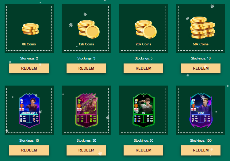 Christmas Stocking Redeem for FUT Coins